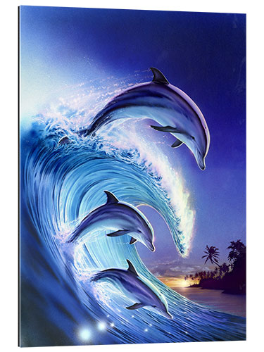 Tableau en plexi-alu Surfer sur la vague