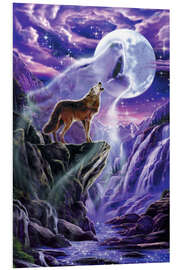 Foam board print Howling wolf