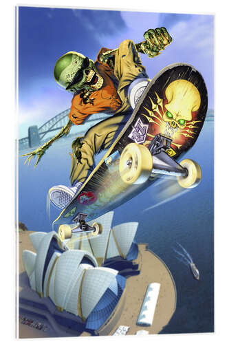 Acrylic print Skateboarding over Opera House