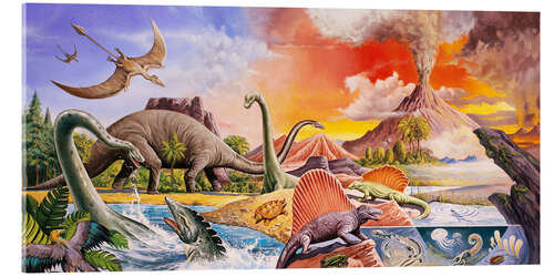 Acrylglas print Volcanic eruption in prehistoric times