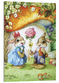 Gallery print Rabbits and rose