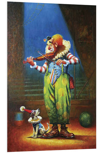 Stampa su PVC Clown e cane