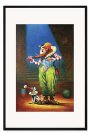 Gerahmter Kunstdruck Clown und Hund