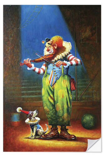 Wall sticker Clown and dog