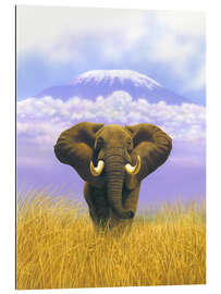 Gallery print Elephant in front of Kilimanjaro