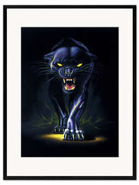 Ingelijste kunstdruk Black panther