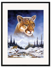 Plakat artystyczny premium w ramie Mountain lion