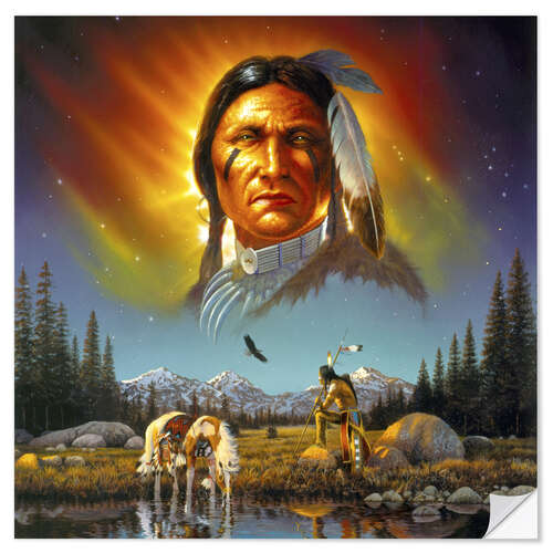 Wall sticker Chief eagle feather