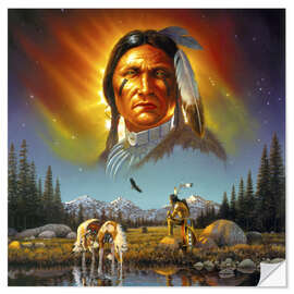 Autocolante decorativo Chief eagle feather