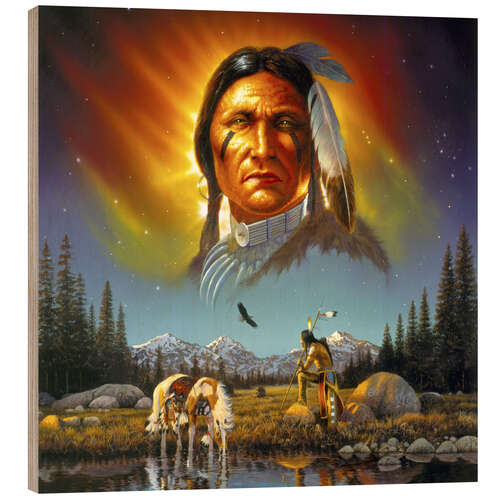 Obraz na drewnie Chief eagle feather