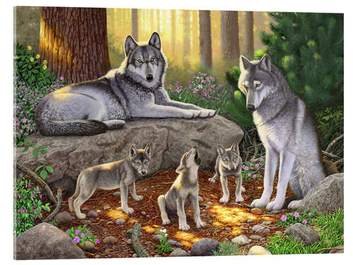 Quadro em acrílico A family of wolves