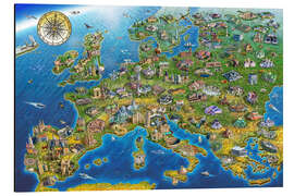 Magnettafel Europa mit Bauwerken