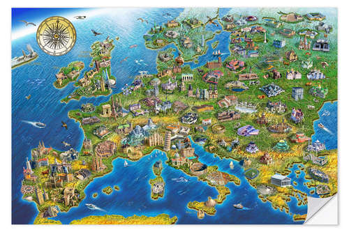 Selvklebende plakat European Landmarks