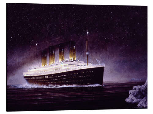 Alubild RMS Titanic bei Nacht