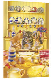 Acrylic print Cats cooking cake