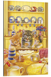 Aluminium print Cats cooking cake