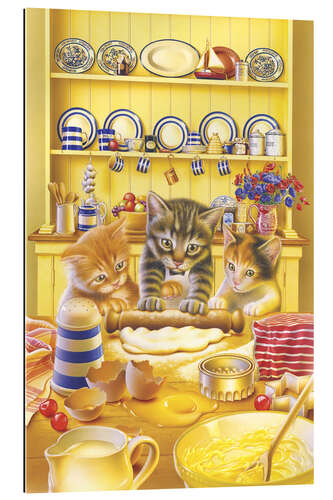 Galleritryck Cats cooking cake