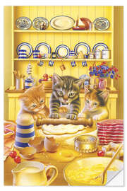 Wandsticker Katzen backen einen Kuchen