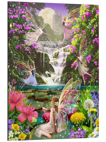 Aluminiumsbilde Waterfall fairies