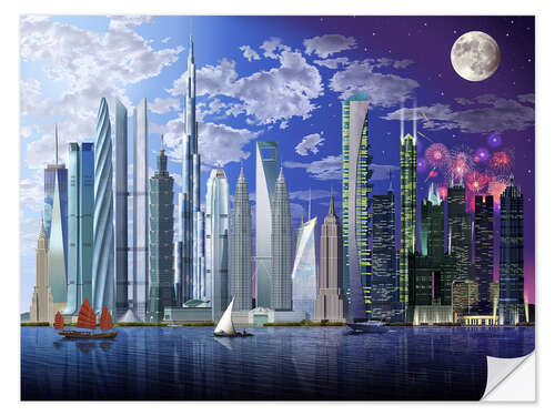 Självhäftande poster World's tallest buildings