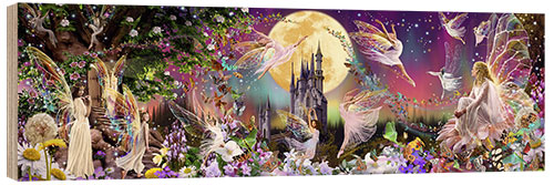 Hout print An evening of fairies