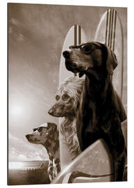 Magnettafel Surferhunde