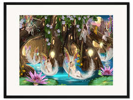 Gerahmter Kunstdruck Feen Ball