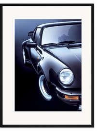 Gerahmter Kunstdruck Schwarzer Porsche Turbo