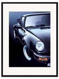 Gerahmter Kunstdruck Schwarzer Porsche Turbo