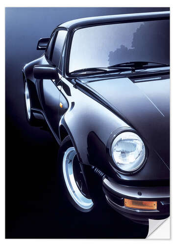 Sticker mural Porsche turbo noire