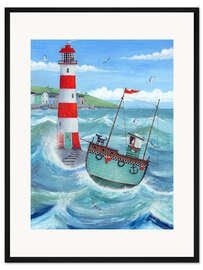 Gerahmter Kunstdruck Leuchtturm
