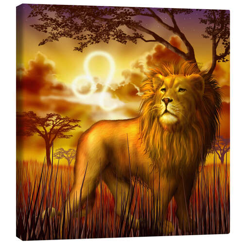 Tableau sur toile Lion dans la lumière