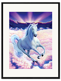 Ingelijste kunstdruk White dream horse