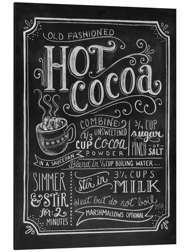 Aluminium print Hot Cocoa recipe