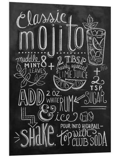 Foam board print Mojito recipe