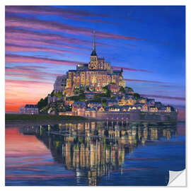 Vinilo para la pared Mont Saint Michel Soir