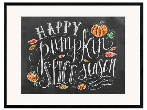 Impressão artística com moldura Happy Pumpkin Spice Season