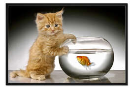 Gerahmter Kunstdruck gefährliche Jägerin mit ihrer Beute