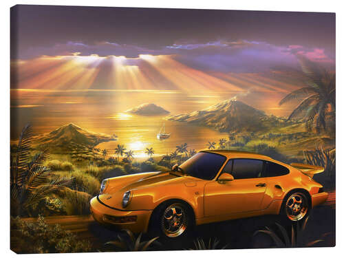 Canvas print Porsche at the beach