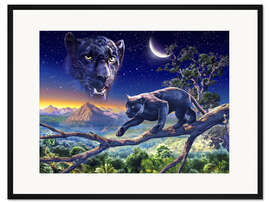 Gerahmter Kunstdruck Die Nachtwanderung des Panthers