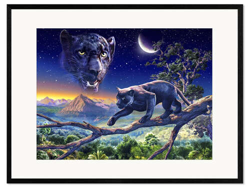 Plakat artystyczny premium w ramie Twilight panther
