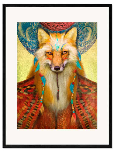 Kehystetty taidepainatus Wise Fox
