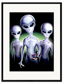 Kehystetty taidepainatus Alien trio