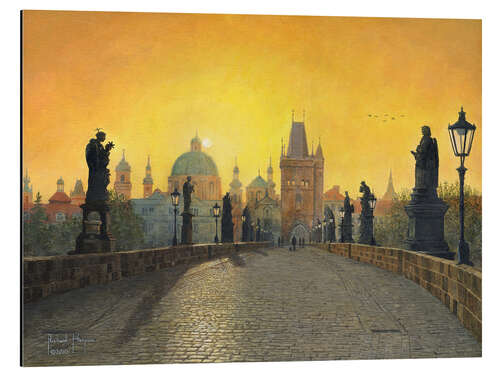 Cuadro de aluminio Misty Dawn, Charles Bridge, Prague