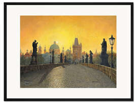 Gerahmter Kunstdruck Karlsbrücke in Prag