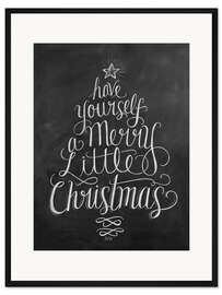 Gerahmter Kunstdruck Fröhliche Weihnachten (Englisch)