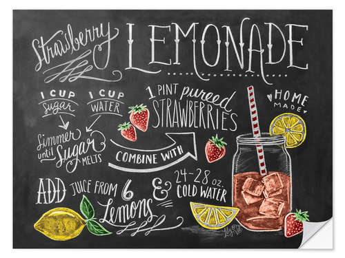 Sticker mural Recette de la Strawberry Lemonade (anglais)