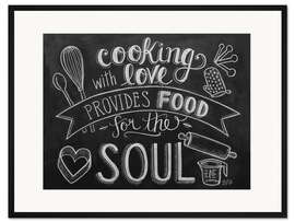 Gerahmter Kunstdruck Mit Liebe kochen (Englisch)