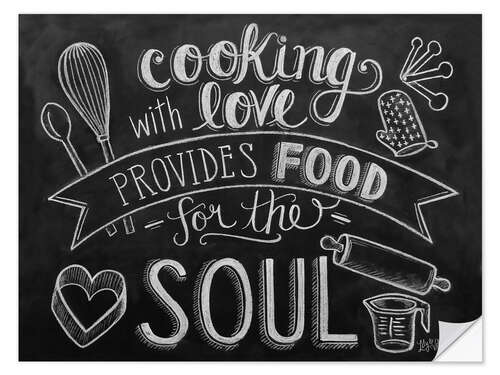 Selvklebende plakat Cooking With Love