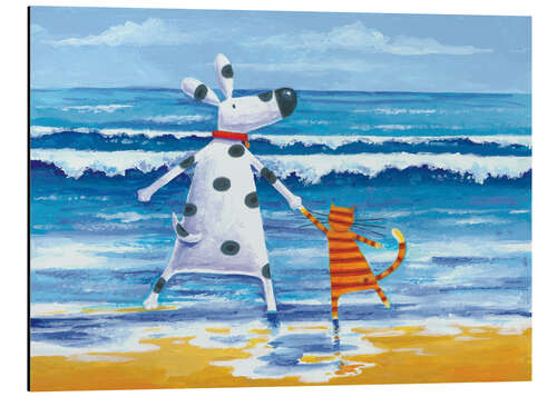 Aluminium print Duke and Sweetpea love paddling